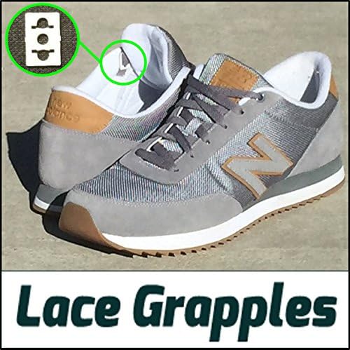 8 LACE GRAPPLES for 4 Shoes - No Tie Shoelace Anchor System