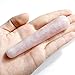 QGEM Natural Rose Quartz Crystal Massage Tool Gua Sha Scraping Wand For Acupuncture Therapy Pointed Stick Tretament,Spa, Meditation