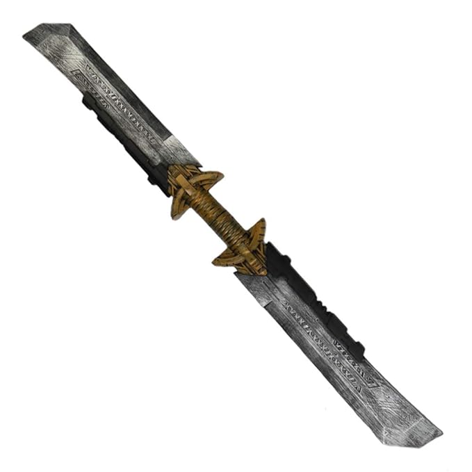 Gankchen Avengers Endgame Thanos 96cm Double Edged Sword Dual Bladed Sowrd Replica Costume Props Halloween