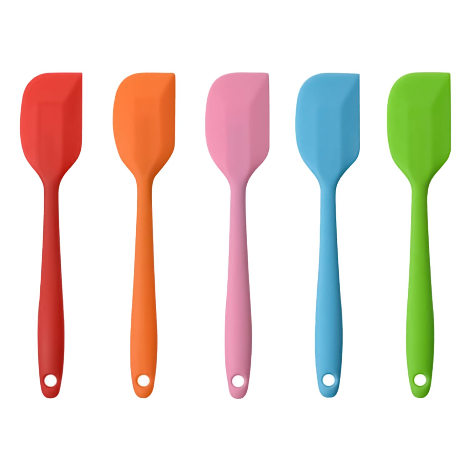 Silicone Spatula Set of 5-500°F Heat Resistant Seamless Rubber Spatulas with Stainless Steel Core Kitchen Utensils Non-Stick for Cooking, Baking and Mixing (22cm / 8.6inch)