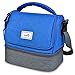 LunchBots Duplex Insulated Lunch Bag - Dual Section Design Fits Uno, Duo, Trio, Quad, Rounds, Bento Cinco Perfectly - Roomy Thermal Lunch Bag - Royal