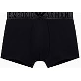 Emporio Armani Men's Classic Elastic Logo Trunk, Jet Black, Small
