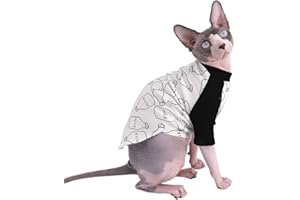 KITIPCOO Sphynx Hairless Cat Cute Breathable Summer Cotton T-Shirts Milk Bottle Pattern Pet Clothes,Round Collar Vest Kitten Shirts Sleeveless, Cats & Small Dogs Apparel (XL (9-12.1 lbs), Milk)
