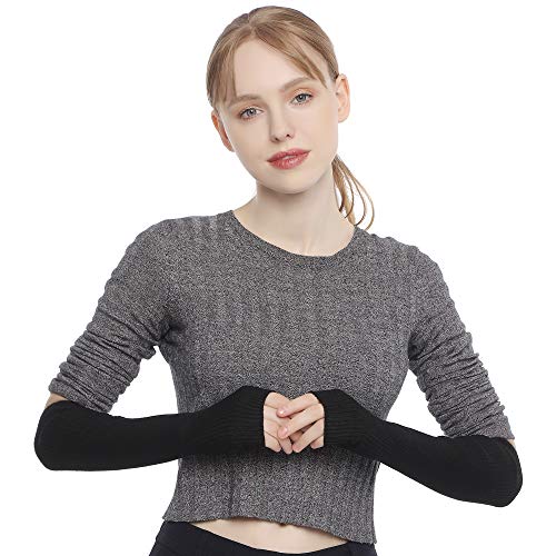 F Flammi Cashmere Blended Arm Warmer Winter Fingerless Gloves Knit