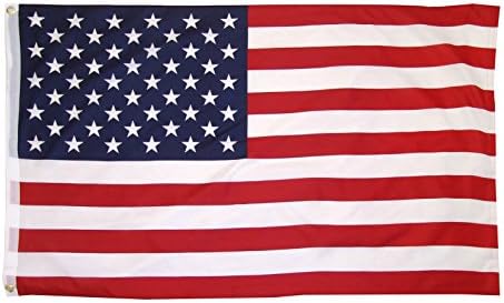 WOWMAR American Flag Nylon -Embroidered Stars Sewn Stripes-4 Rows of Lock Stitching USA Banner Flags with Brass Grommets 210D Quality Oxford Nylon