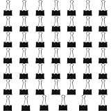 Clipco Binder Clips Large 1.5-Inch Black (48-Pack)