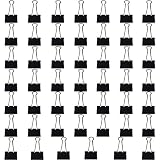 Clipco Binder Clips Large 1.5-Inch Black (48-Pack)