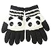 Women Winter Warm Knit Gloves Capacitive Touch Screen Wrist Gloves Mittens (Black Panda)