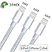 iPhone Charger, Czznn 3 Pack Extra Long Nylon Braided High Speed USB Syncing and Charging Cable Cord for iPhone charger 7/7Plus 6s 6sPlus 6 6Plus 5 5s 5c SE iPad