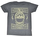 Evel Knievel Shirt Evel Ways Adult Heather Grey Tee T-shirt