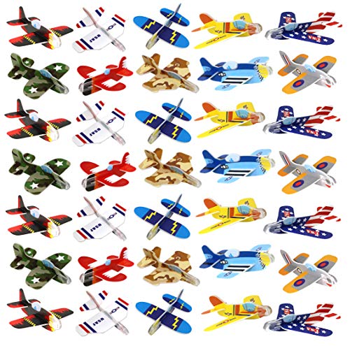 SNInc. Flying Glider Plane Assortment for Kids Prizes and Party Favors Bulk Pack of 72 Foam Airplane Glider Planes