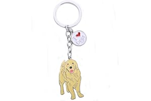 Harikaji Dog Keychain Ring, Cool Cute Pet Dog Keyring Bag Charm Mini Metal Key Ring Keyfob