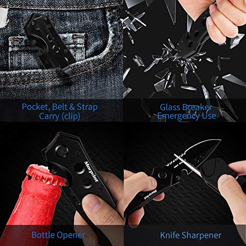 Tactical Pocket Knife for Men, Knives Sharpener with Folding Knife Set