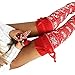 Women Knee High Socks Long Boot Socks Winter Cable Knit Leg Warmers (One size, red)