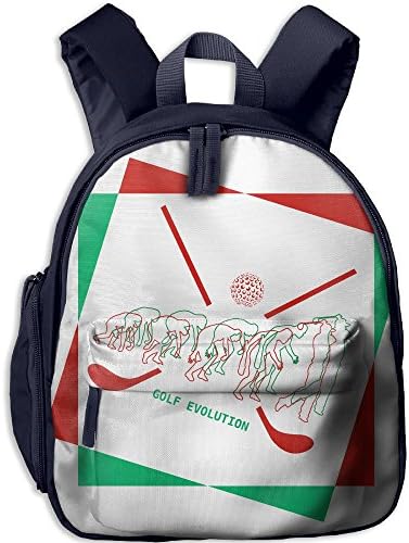Stage Of Golf Evolution Funny Golf Parody Printed Kids Backpack School Backpack Children Backpacks Bags With Front Pockets