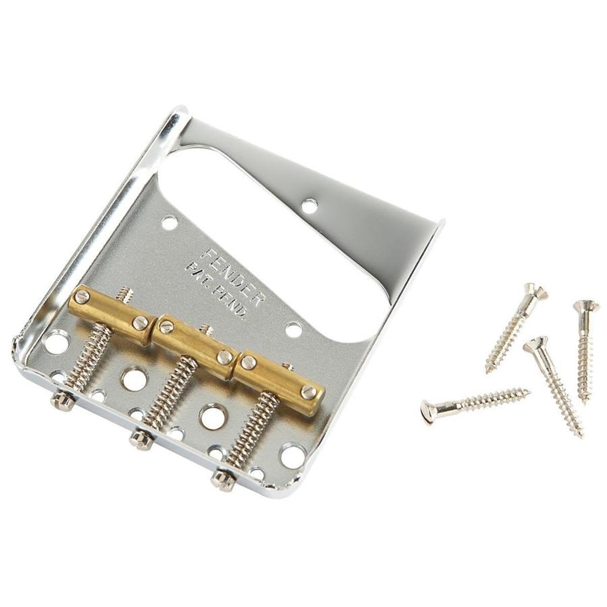 Fender 3-Saddle American Vintage Telecaster® Bridge Assembly with Brass Saddles (Chrome)
