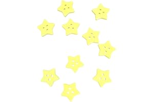 Star Shaped Buttons 1 Inch 10 Pack – Plastic 3-Hole Sewing Buttons for Crafts Clothing Scrapbooking DIY | Boutons Étoile 1 Po
