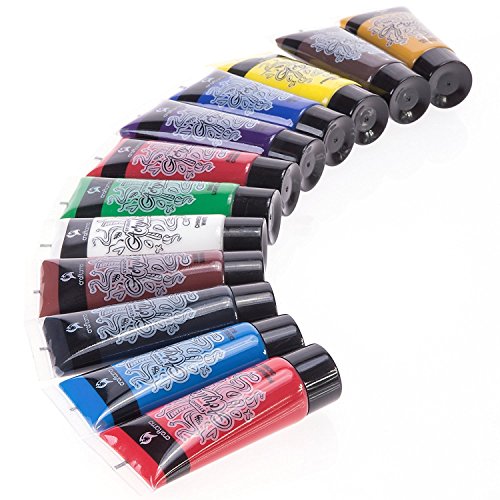 Craftamo-Acrylic-Paints-Set-12-x-27ml-Tubes-Acrylic-Painting-Set-For-Use-On-Artist-Canvas-As-Fabric-Paint-Model-Car-Paint-Glass-Paint-Clay-Paint-Nail-Art-Paint-Or-Craft-Paint-Set