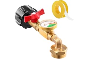 Universal Propane Tank Gauge Level Indicator, Propane Refill Adapter with Gauge and Control Valve, Level Indicator, Gas Press