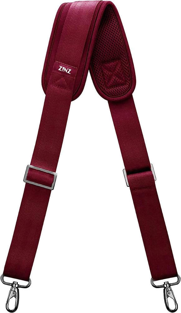ZINZ Shoulder Strap Replacement Padded Adjustable Bag Strap for Tote Messenger Duffle Bags,Red,57 inch
