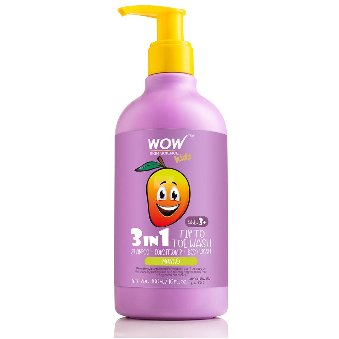 Wow Skin Science Kids Tip To Toe Wash Shampoo Conditioner Body Wash No Sulphates Parabens Mango 300 Ml Buy Online In Pakistan At Desertcart Pk Productid 95520749