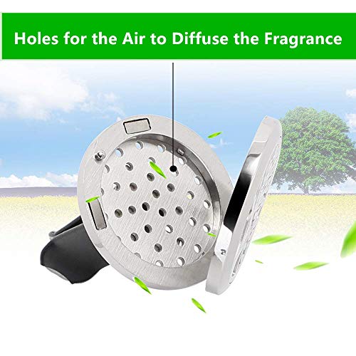 JOJOY LUX 2pcs 30mm Air Fresheners, Aromatherapy Essential Oil Diffuser, Stainless Steel Locket with Magnetic Cover & Vent Clip+10 Felt Pads, for Car Fan Computer and Others to Clip on - Thumbnail 2