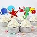 iMagitek 48 Pcs Ocean Sea Animal Cupcake Toppers for Under the Sea Theme Party and Kids Birthday Party