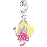 GNOCE Wicked Glinda the Good Witch Pendant Dangle Charm Bracelet for Women, S925 Sterling Silver Dangle Charms for Women Wife, Valentine‘s Day, Mother’s Day Jewelry