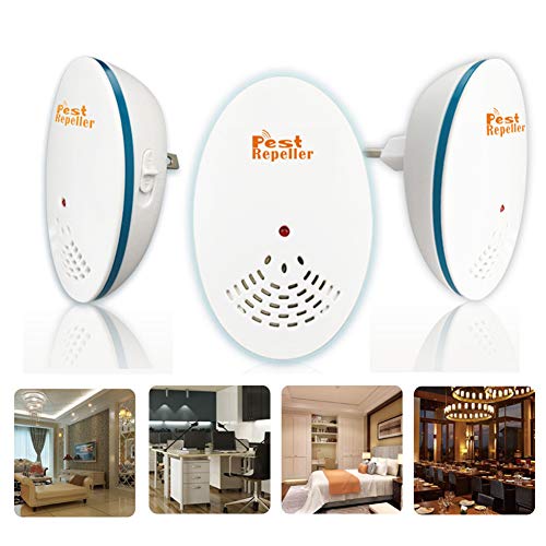 Ultrasonic Pest Repeller - Electronic & Ultrasound, Indoor Plug-in Repellent - Get rid of - Rodents, Mice, Rats, Squirrels, Bats, Insects, Bed Bugs, Ants, Fleas, Mosquitos, Fly, Spiders, Roaches!