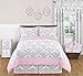 Sweet Jojo Designs Pink, Gray and White Elizabeth Kids and Baby Modern Wall Paper Border
