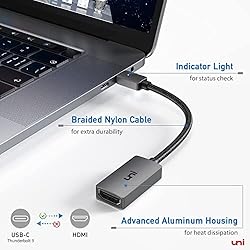 uni USB C to HDMI Adapter 4K, High Speed HDMI to