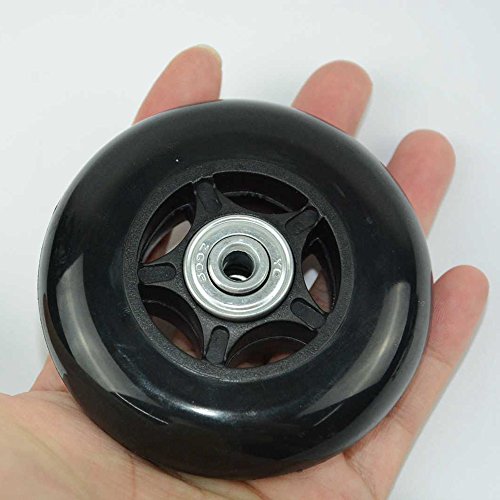 FASTROHY 2 Set of Luggage Suitcase/Inline Outdoor Skate Replacement Wheels with Repair Kit Axles Deluxe Black (70mmx23mm) - Thumbnail 6