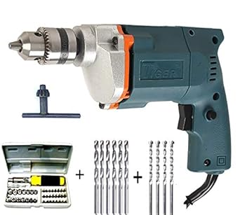 Tiger Dee Power 10 mm Drill Machine with 41 Pcs Screwdriver Power + 6 Hss Bit+ 4 Masonry Bit