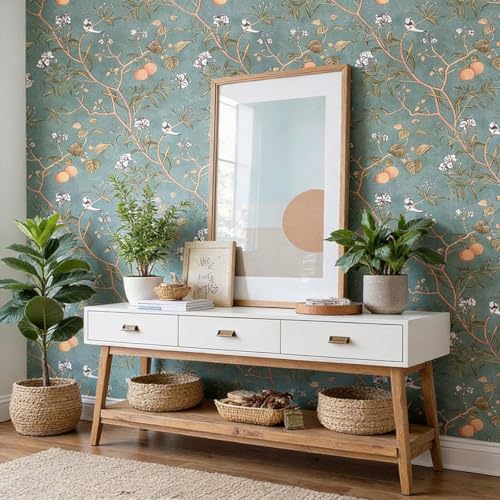 Papel de Parede Adesivo Floral Geometrico 3D Galhos Antimofo