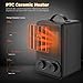 FOCHEA 950W/1500W Ceramic Space Heater with Adjustable Thermostat, Personal Portable Indoor Heater Fan with Overheat and Tip-Over Protection & Carry Handle, Quiet, Perfect for Home & Office