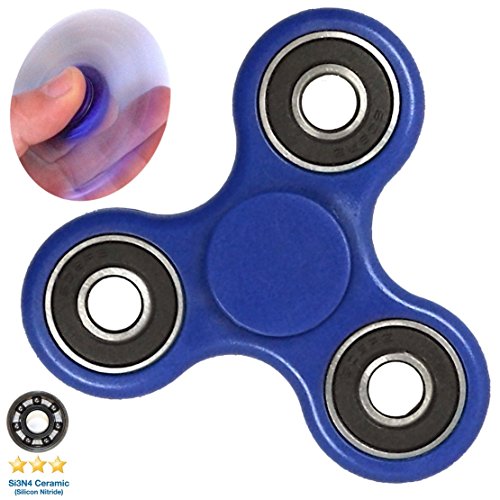 HYperG BLUE FIDGET TRI SPINNER ULTIMATE TOY Hybrid Ceramic 3rd Gen Si3N4 Bearing Smooth Silent LONG SPIN TIME Fantastic For ADHD Adults Kids Autism ANXIETY Sensory Educational Toys