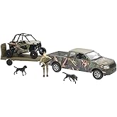 New-Ray Green Camo Pickup Truck with Polaris Razor and Figure Set