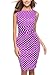 Women Pencil Dress Wear to Work Office Casual Sleeveless Knee Length Vintage Dot BK191 (6（Medium）, Purple)