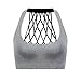 Queenie Ke Women's Medium Support Hand-Knited Nest Back Sport Fast Lane Bra Size M Color Grey Melange