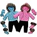 The Queen's Treasures 15 Inch Baby Doll Clothes , Set of Two Complete Pink & Blue Winter Outerwear Clothes. Two 6 Piece Outdoor Ski Outfits, Compatible with American Girl's Bitty Baby Twins