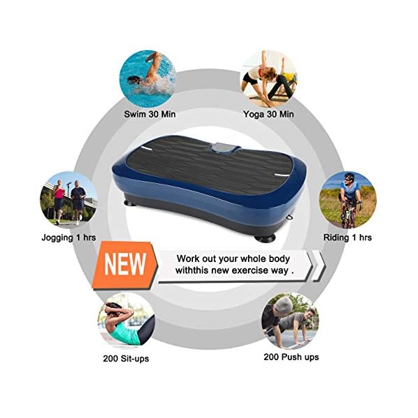 Triclicks-Vibration-Exercise-MachineUltra-Slim-Vibration-Plate-Power-TrainerMotor-Vibration-Plate-180-Levels-Bluetooth-Speaker-Remote-Control-2-Loop-Bands-USB-Music-Player Triclicks Vibration Plate Exercise Machine Vibration Platform Machine for Home Fitness Training, Full Body Workout…