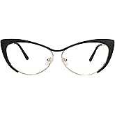 Zeelool Oversized Cat Eye Blue Light Blocking Glasses for Women Metal Eyewear Ellen VFM0176