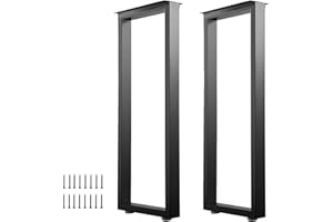 ALLCOS 40 Inch Metal Bar Table Legs, Heavy Duty Dining Table Leg with Adjustment Feet Furniture Legs, Black, Set of 2