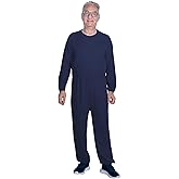Codida Adaptive Men's Security Back-Zip Jumpsuit - Easy Care Romper for Elderly & Limited Mobility