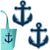 CHARIBEA Premium Anchor-Sea Charms for Bogg Bag, Set of 2 PVC Rubber Inserts, Compatible with Bogg Bag Accessories, Beach Bag Charms Inserts Accessories for Women Girls