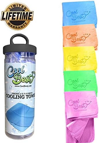 Instant Cooling Towels by COOL BESTY [1 - 5 Packs] Workout, Gym, Fitness, Zumba, Golf, Yoga, Camping, Hiking, Travel, Outdoor Sports Chilly Towel for Cooling Relief