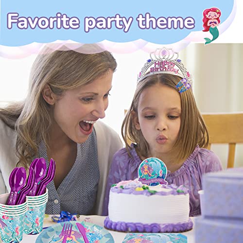 Mermaid Birthday Party Supplies Decorations Favors, Tablewares Serve 16