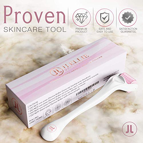 Derma Roller - Cosmetic Needling Kit For Face, 540 Titanium Needles Skin Roller For Face 0.25mm, Microdermabrasion Exfoliating Roller For Home Skincare Use, Pink