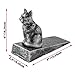 Vintage Cast Iron Cat Door Stop Wedge by Comfify | Lovely Decorative Finish, Padded Anti-Scratch Felt Bottom Protects Floors | in Silver with Black