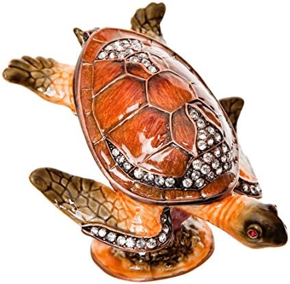 KALIFANODecorative Jewelry Box For Women with Swarovski Element Crystals and Gemstones Shaped Like Lizards Made for Storage and Organization - Handmade Earring Organizer, Necklace Organizer, Ring Box